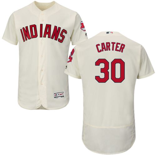 Indians #30 Joe Carter Cream Flexbase Authentic Collection Stitched Jersey - Zenithce