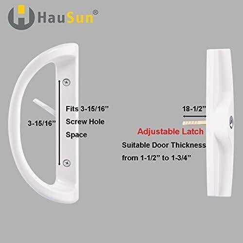 HauSun Patio Door Handle Set + Mortise Lock 45° Perfect Replacement for Sliding Glass Door Fits 3-15/16” Screw Hole Spacing - Zenithce