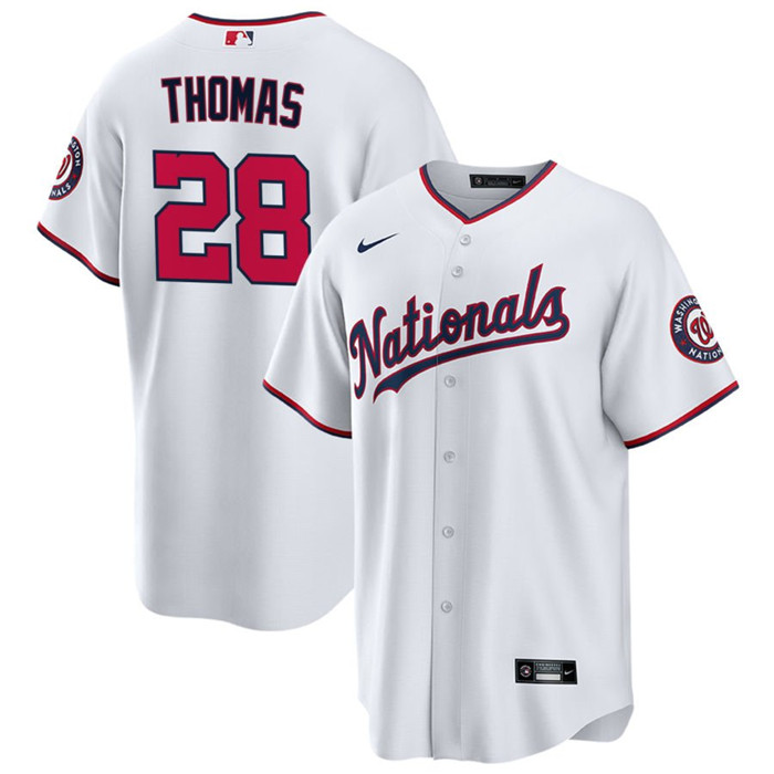 Washington Nationals #28 Lane Thomas White Cool Base Stitched Jersey - Zenithce