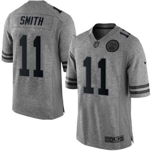 Chiefs #11 Alex Smith Gray Stitched Limited Gridiron Gray Nike Jersey - Zenithce