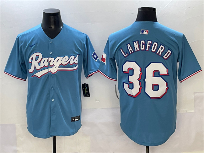 Texas Rangers #36 Wyatt Langford Blue Limited Stitched Jersey - Zenithce