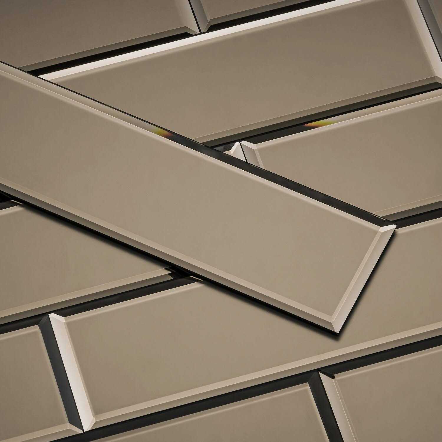 Tilebay 3 x 10 Beveled Edge Mirror Backsplash Kitchen Tiles - Zenithce
