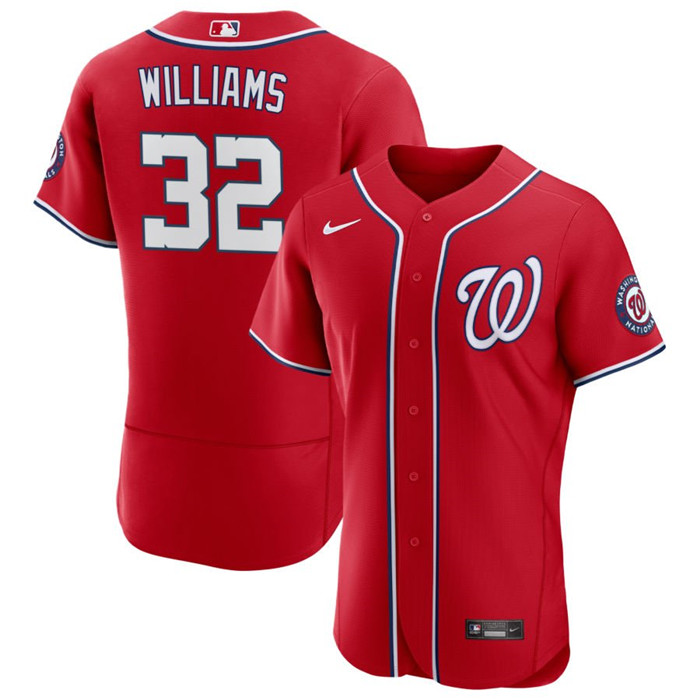 Washington Nationals #32 Trevor Williams Red Flex Base Stitched Jersey - Zenithce