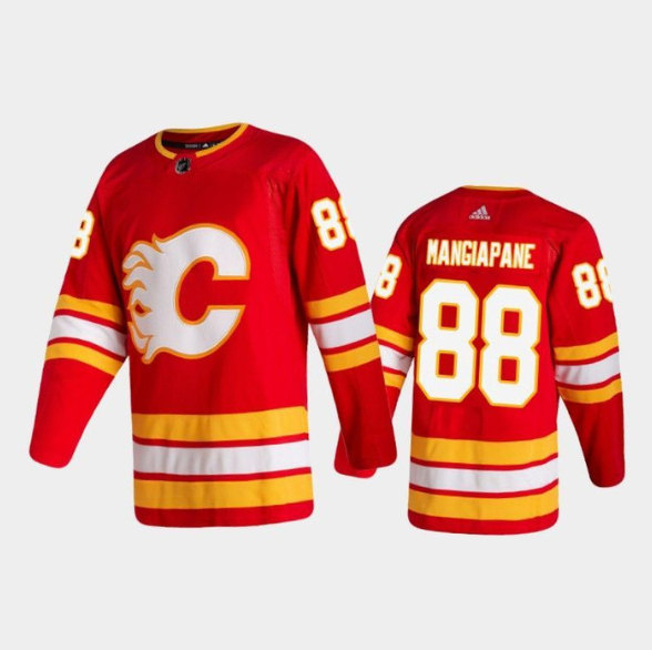 Calgary Flames #88 Andrew Mangiapane Red Stitched Jersey - Zenithce