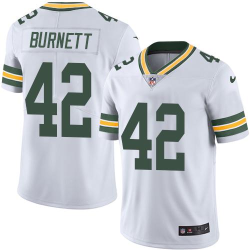 Packers #42 Morgan Burnett White Stitched Limited Rush Nike Jersey - Zenithce