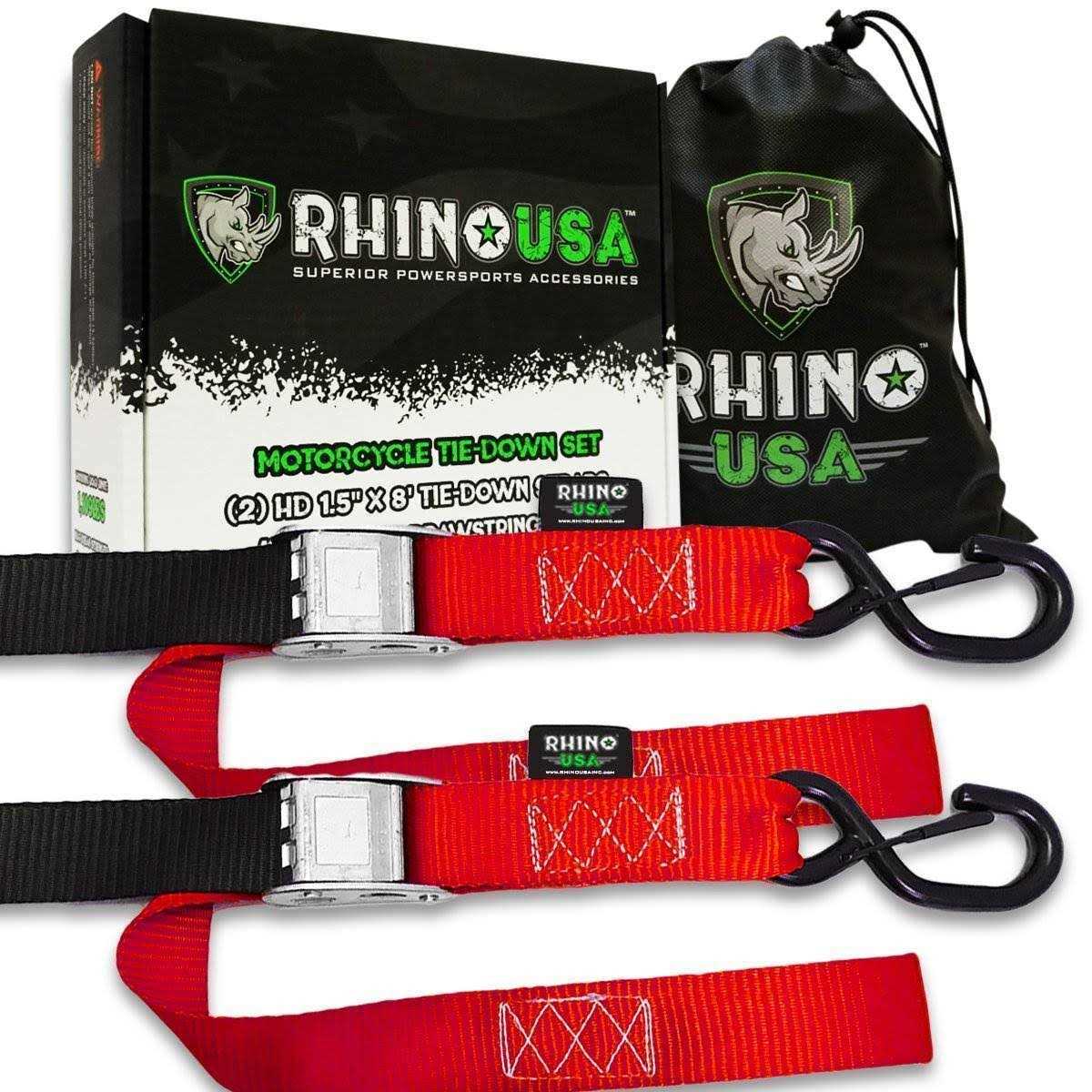 Rhino USA 1 inch x 10′ Retractable Ratchet Straps - Zenithce