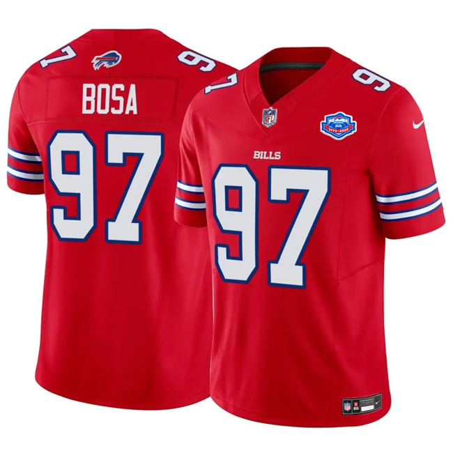 Buffalo Bills #97 Joey Bosa Red 2025 F.U.S.E. With Farewell Patch Vapor Untouchable Limited Stitched Jersey - Zenithce