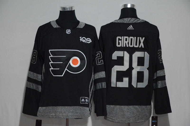 Philadelphia Flyers #28 Claude Giroux Black 1917-2017 100th Anniversary Stitched Jersey - Zenithce