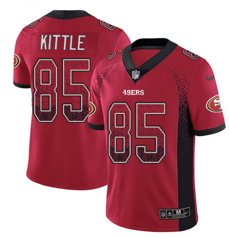 San Francisco 49ers #85 George Kittle Red Drift Fashion Color Rush Limited Stitched Jersey - Zenithce