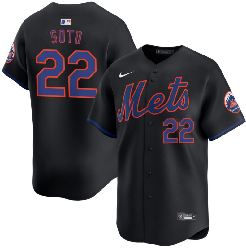 New York Mets #22 Juan Soto Black 2024 Alternate Limited Stitched Jersey - Zenithce