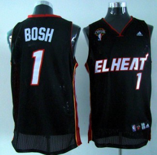 Miami Heat #1 Chris Bosh Latin Nights Black Swingman Jersey - Zenithce