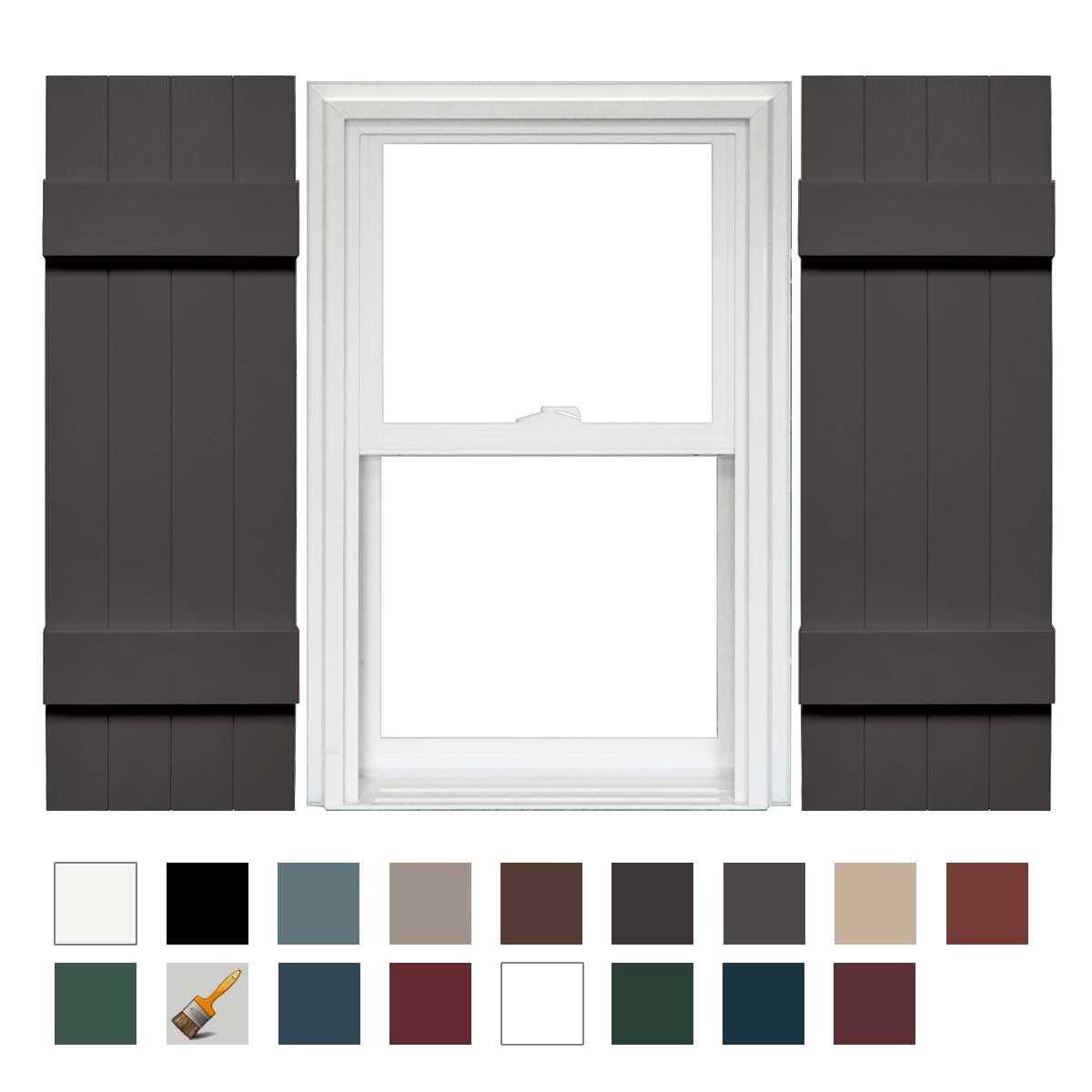 Mid America Board and Batten 14 4 Board Joined Vinyl Standard Shutter - Zenithce