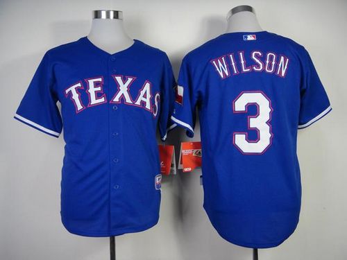 Rangers #3 Russell Wilson Blue Cool Base Stitched Jersey - Zenithce