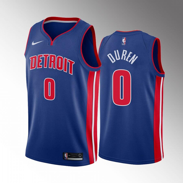 Detroit Pistons #0 Jalen Duren 2022 Draft Blue Stitched Jersey - Zenithce