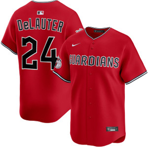 Cleveland Guardians #24 Chase DeLauter Red Cool Base Stitched Jersey - Zenithce