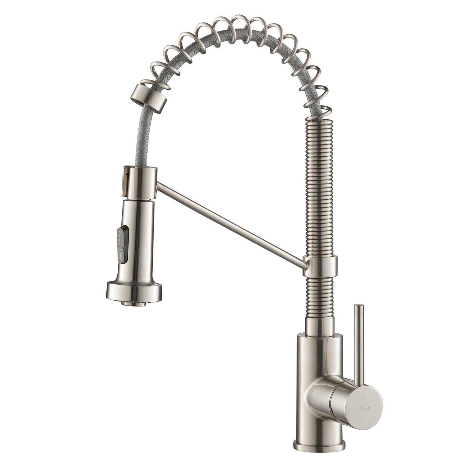 Kraus Bolden Single Handle 18-Inch Commercial Kitchen Faucet with Dual Function Pull-Down Sprayhead KPF-1610 - Zenithce