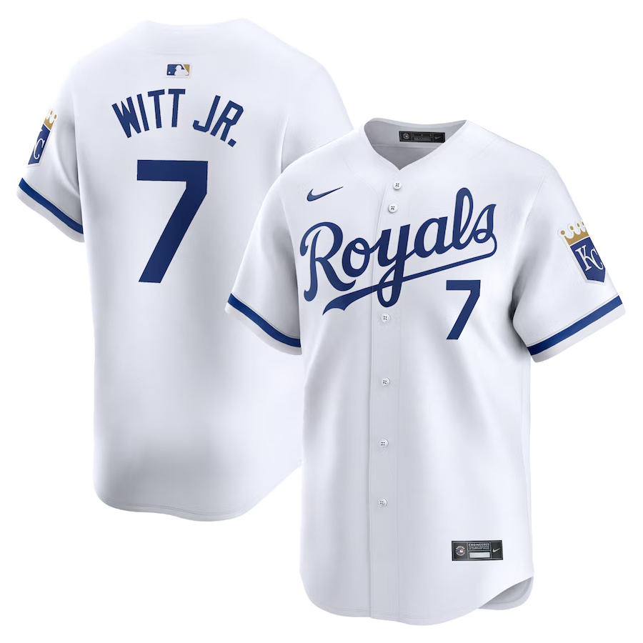 Kansas City Royals #7 Bobby Witt Jr. White 2024 Home Limited Stitched Jersey - Zenithce