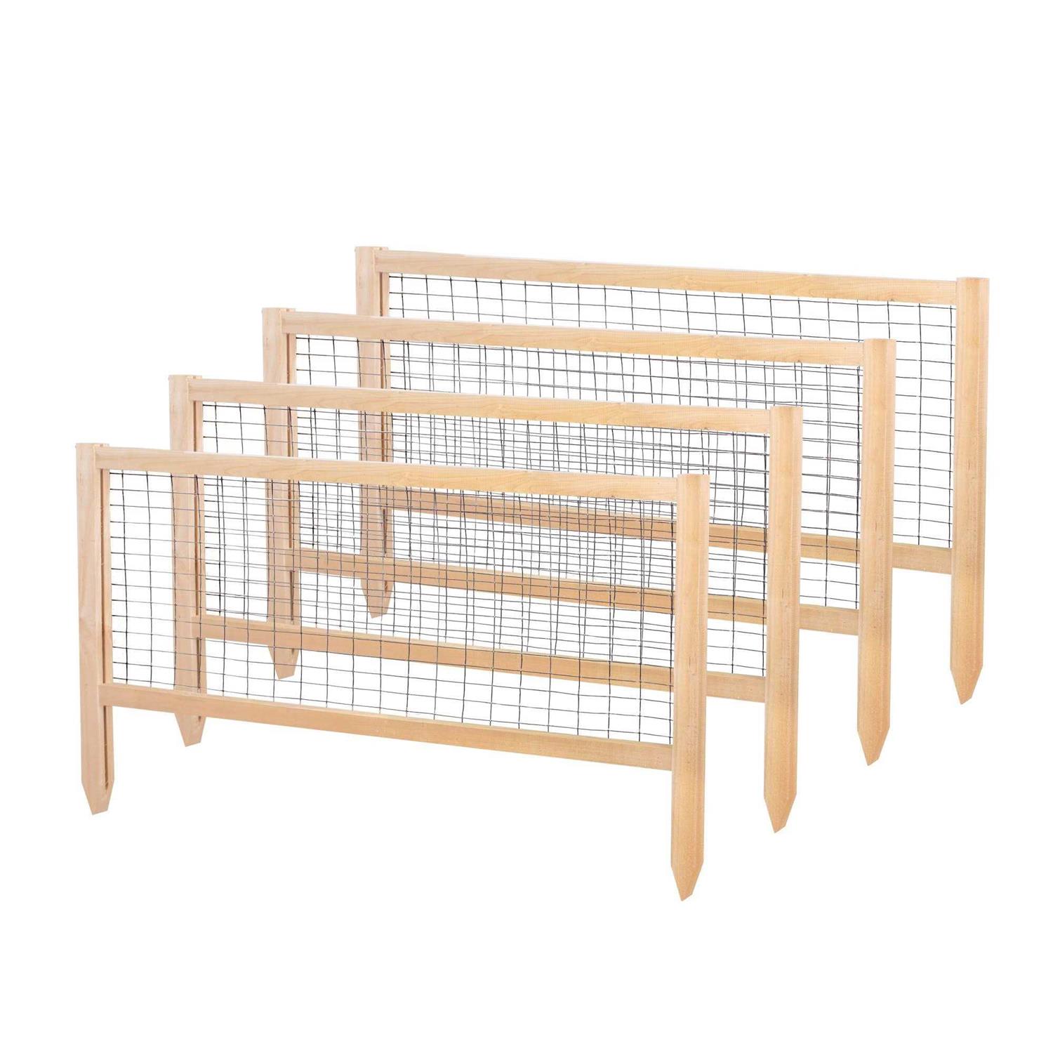 Greenes Fence 16 in. H x 8 ft. L Cedar Wood Garden Picket Fence - Zenithce