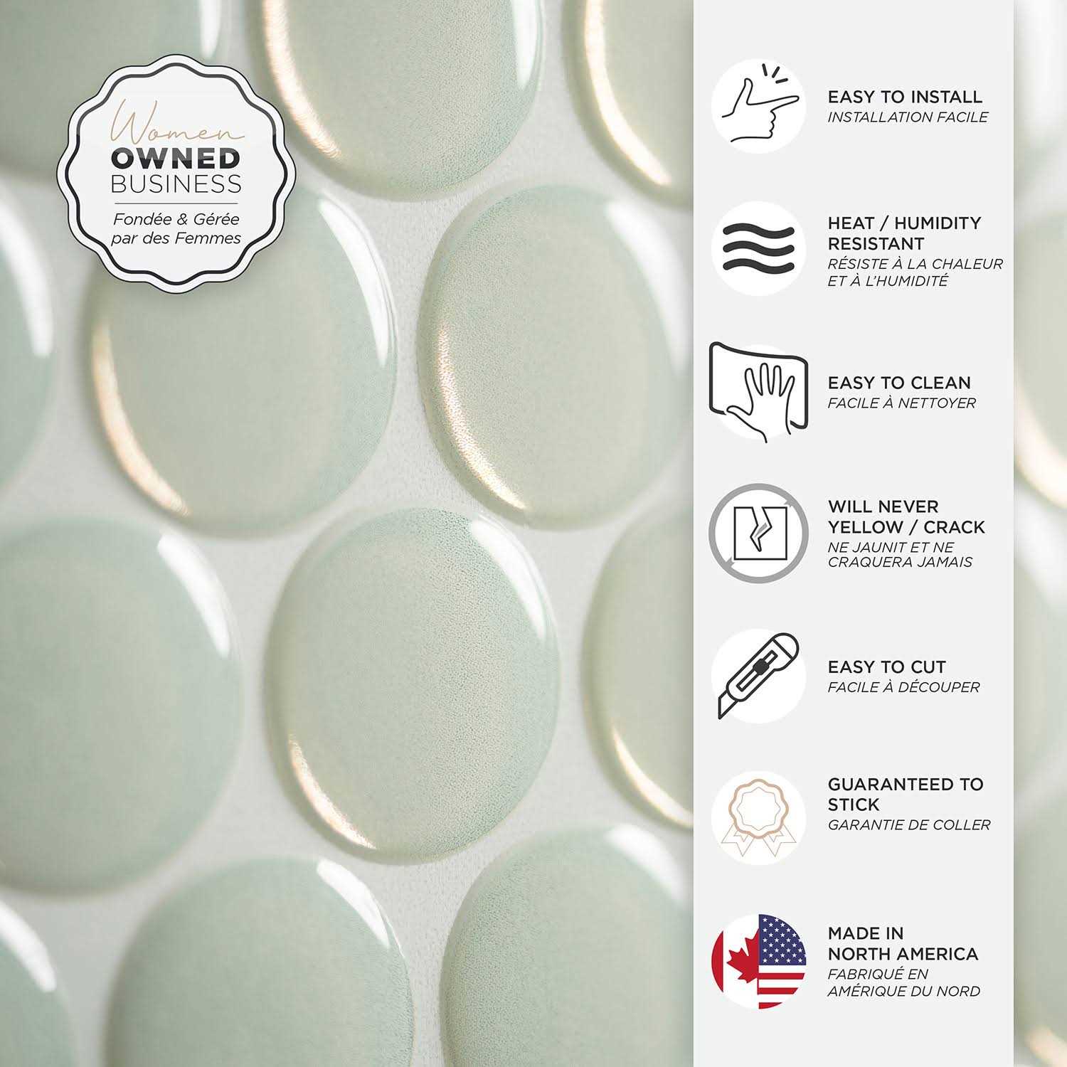 Smart Tiles Peel and Stick Backsplash Wall Tiles Hexa Walton SM1191M-04-QG - Zenithce
