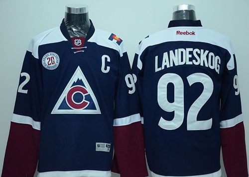 Avalanche #92 Gabriel Landeskog Navy Blue Alternate Stitched Jersey - Zenithce