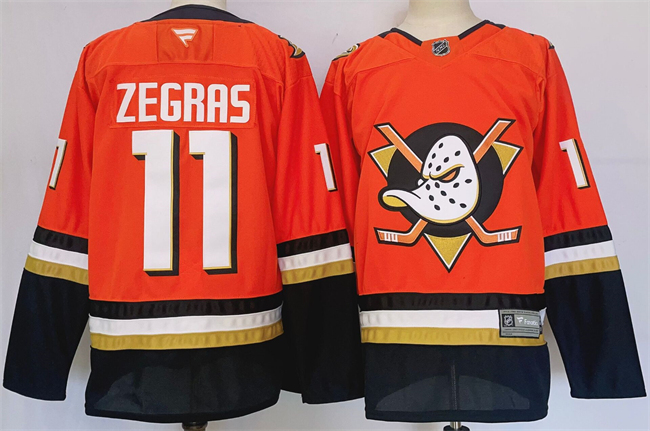 Anaheim Ducks #11 Trevor Zegras Orange Black 2024-25 Stitched Jersey - Zenithce