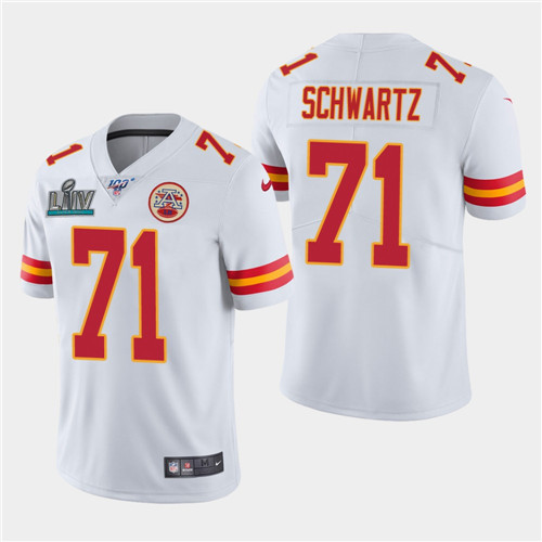 Chiefs #71 Mitchell Schwartz White Super Bowl LIV Vapor Untouchable Limited Stitched Jersey - Zenithce
