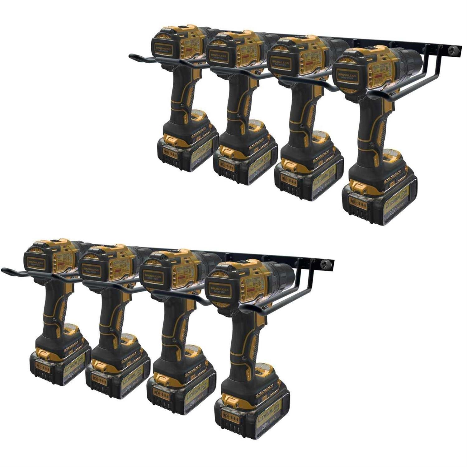 Vikerniel 2 Pack Drill Holder Power Tool Organizer Wall Mount 80lb Heavy Duty Bearing Capacity Garage Storage - Zenithce