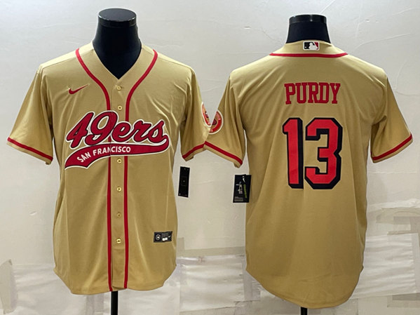 San Francisco 49ers #13 Brock Purdy New Gold With Patch Cool Base Stitched Jersey - Zenithce