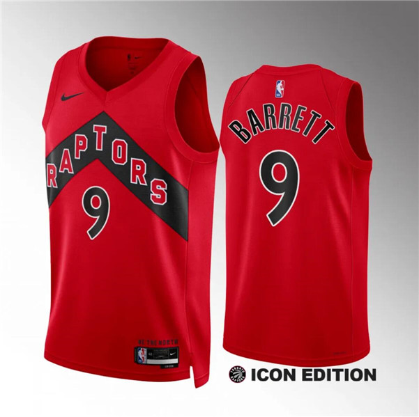 Toronto Raptors #9 RJ Barrett Red Icon Edition Stitched Jersey - Zenithce