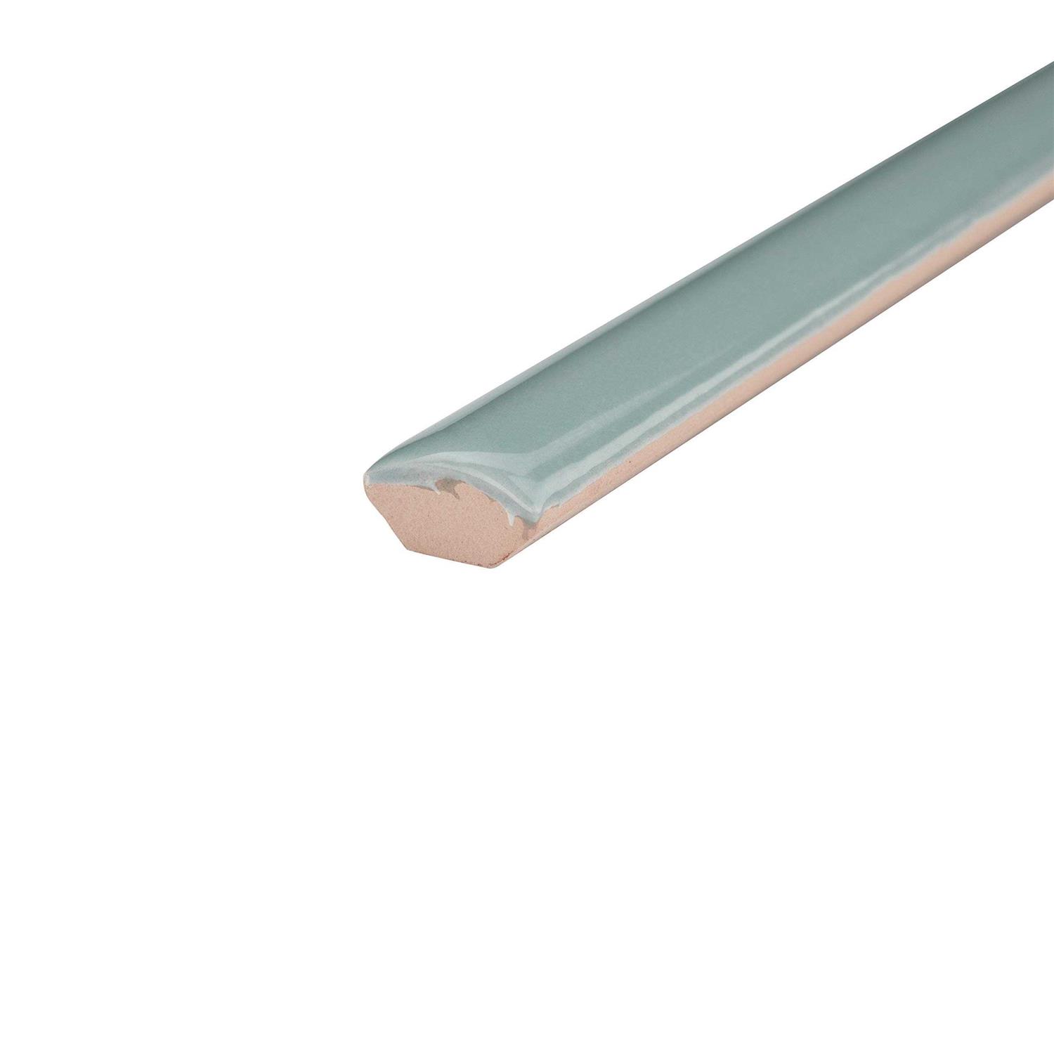Merola Tile Chester Demi-Bullnose 1/2 in. x 12 in. Glossy Ceramic Wall Tile Trim - Zenithce