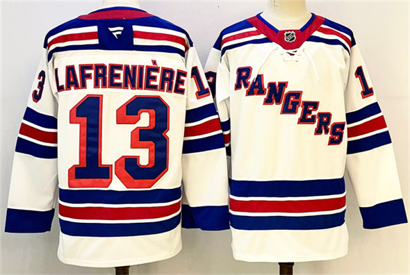 New York Rangers #13 Alexis Lafreniere White 2024-25 Away Stitched Jersey - Zenithce