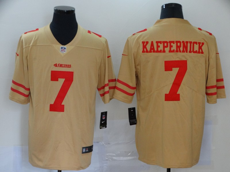 San Francisco 49ers #7 Colin Kaepernick Gold Inverted Legend Stitched Jersey - Zenithce