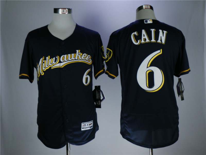 Milwaukee Brewers #6 Lorenzo Cain Navy Flexbase Stitched Jersey - Zenithce