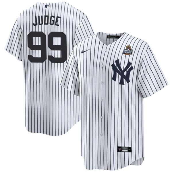 New York Yankees #99 Aaron Judge White 2024 World Series With Name Cool Base Stitched Jersey - Zenithce