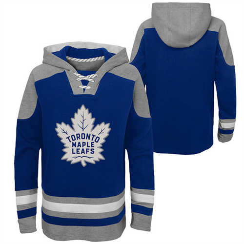 Toronto Maple Leafs Blank Blue Ageless Must-Have Lace-Up Pullover Hoodie - Zenithce
