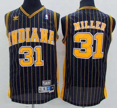 Indiana Pacers #31 Reggie Miller Navy Blue Pinstirpe Hardwood Classics Soul Swingman Throwback Jersey - Zenithce