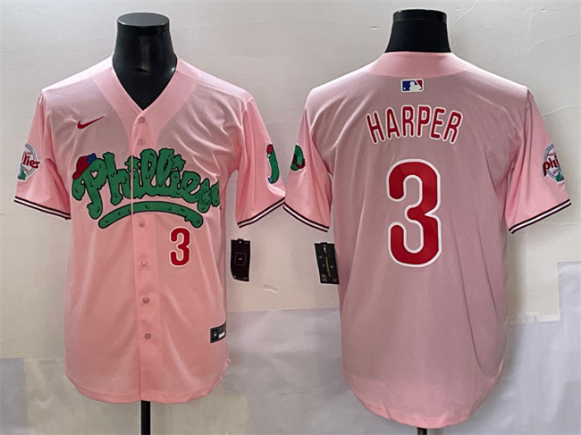 Philadelphia Phillies #3 Bryce Harper Pink Phanatic Limited Stitched Jersey - Zenithce