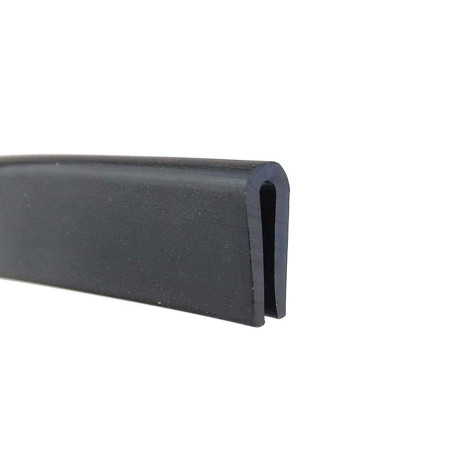 M M SEALS Black U Channel Edge Trim Seal EPDM 17/32 high x 3/32 Wide - Zenithce
