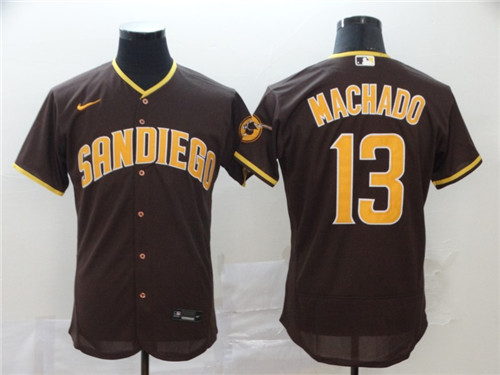 San Diego Padres #13 Manny Machado Coffee Flex Base Stitched Jersey - Zenithce