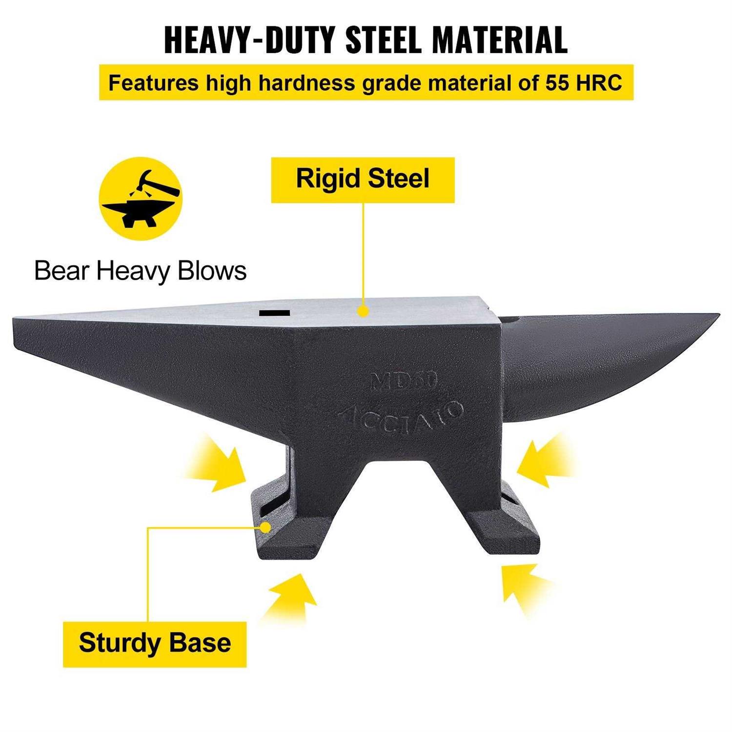 VEVOR Cast Iron Anvil Single Horn Anvil with Large Countertop and Stable Base - Zenithce