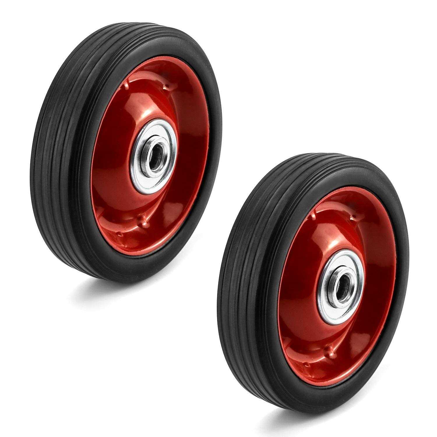 Qwork 2 Pack 6 x 1.5 Axle Premium Rubber Wheel with Ball Bearing - Zenithce
