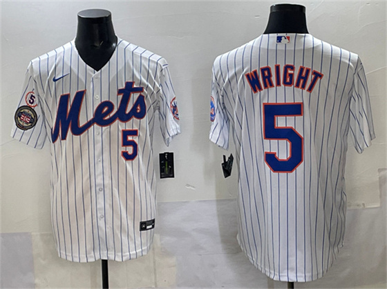New York Mets #5 David Wright White With Patch Stitched Jersey - Zenithce