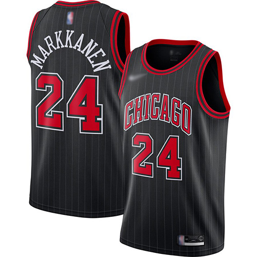 Bulls #24 Lauri Markkanen Black Swingman Statement Edition 2019-2020 Jersey - Zenithce