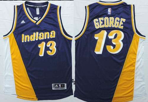 Indiana Pacers #13 Paul George Revolution 30 Swingman 2014 New Navy Blue Multicolor Jersey - Zenithce