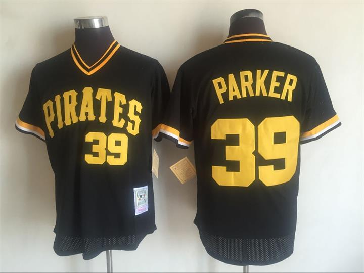Pittsburgh Pirates #39 Dave Parker Mitchell and Ness Black Throwback Stitched Jersey - Zenithce