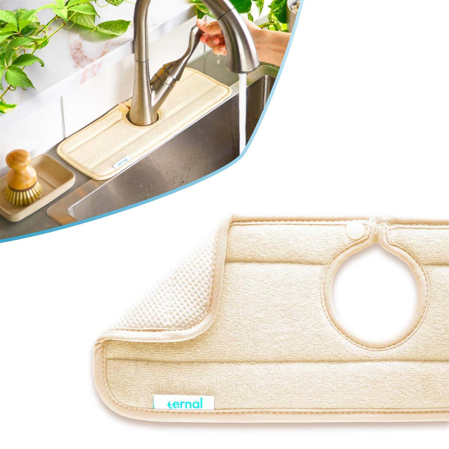 Ternal Sinkmat for Kitchen Faucet Original Design Absorbent Microfiber Fabric - Zenithce