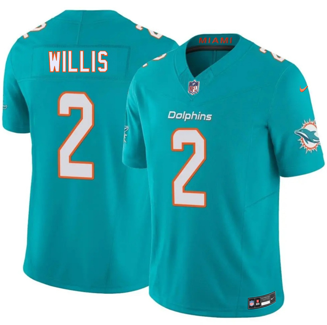 Miami Dolphins #2 Malik Willis Aqua 2026 F.U.S.E. Vapor Limited Stitched Jersey - Zenithce