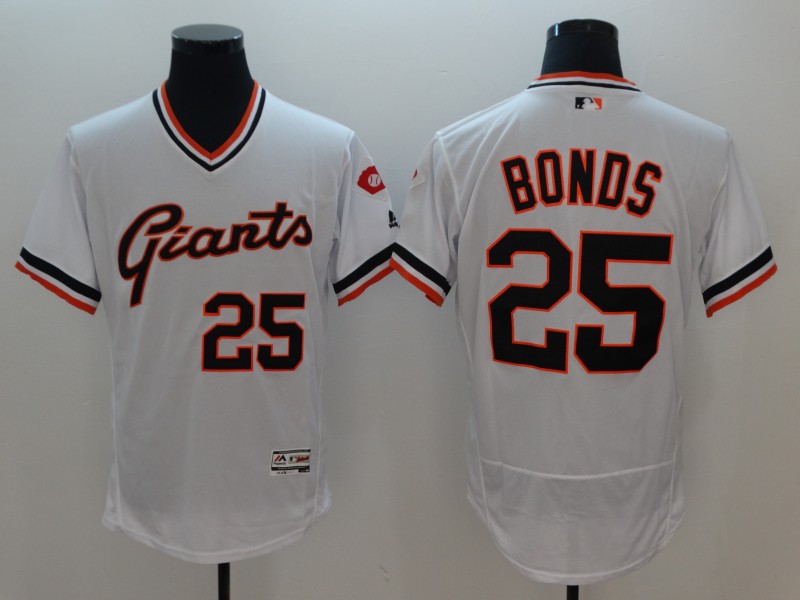 San Francisco Giants #25 Barry Bonds White White Throwback Stitched Jersey - Zenithce