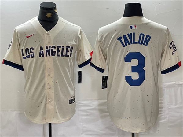 Los Angeles Dodgers #3 Chris Taylor Cream Stitched Jersey - Zenithce