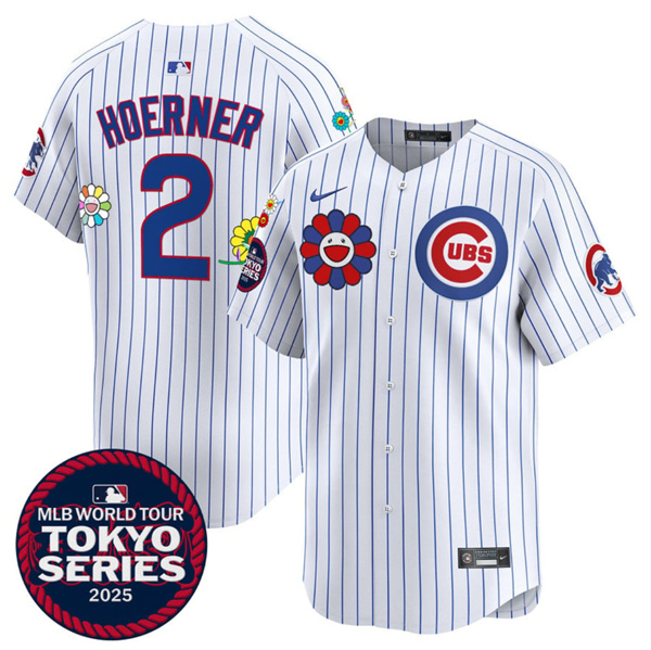Chicago Cubs #2 Nico Hoerner White 2025 Tokyo Series Limited Stitched Jersey - Zenithce